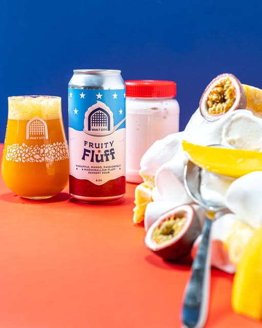 Vault City FRUITY FLUFF 8% Pineapple Mango Passionfruit & Marshmallow Fluff Dessert Sour 44cl can 