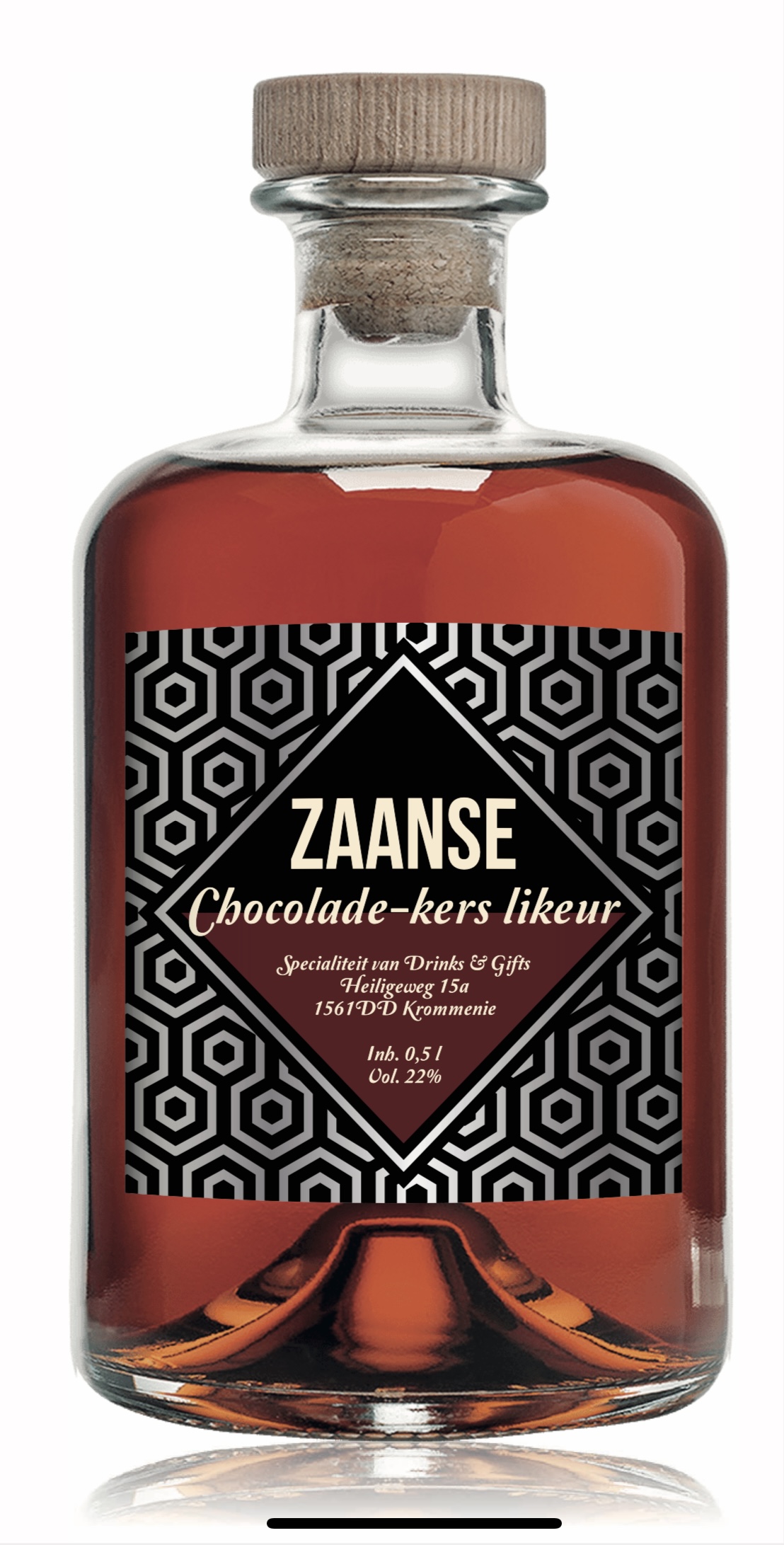 ZAANSE Chocolade-Kers Likeur 22% 50cl