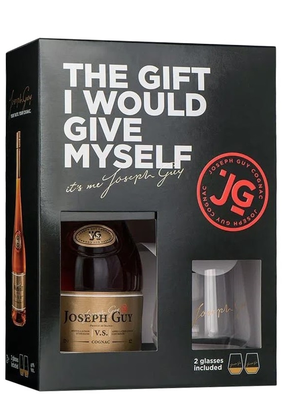 JOSEPH GUY Cognac 40% Geschenkverpakking 70cl + 2 Glazen