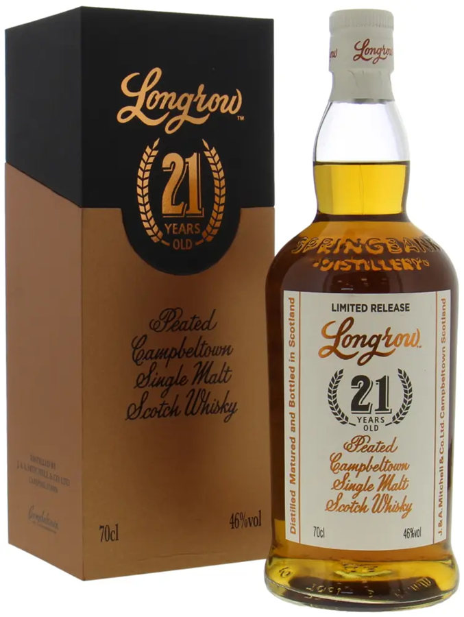 Springbank LONGROW 21YO Peated 46% Campbeltown Single Malt Whisky 70cl