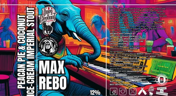 Bang the Elephant MAX REBO 13,2% Pecan Pie & Coconut Ice Cream Imperial Stout 44cl can 